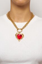 COLLIER COEUR BREAK MY HEART ROUGE