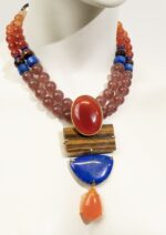 COLLIER CORNALINE LAPIS .