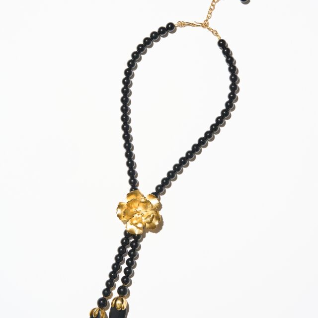 COLLIER CRAVATE MAGNOLIA NOIR