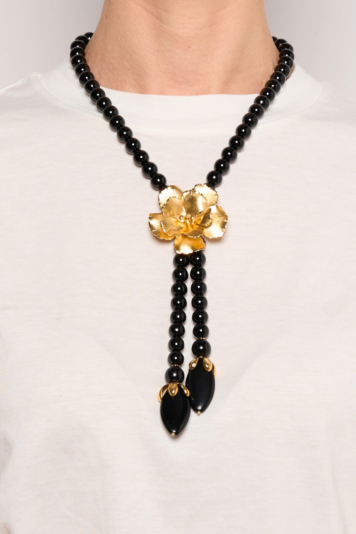 COLLIER CRAVATE MAGNOLIA NOIR