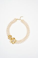 COLLIER DOUBLE FLEUR MONA LISA CRISTAL