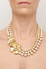 COLLIER DOUBLE FLEUR MONA LISA CRISTAL