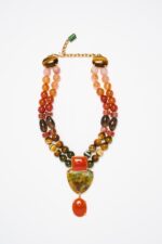 COLLIER DOUBLE RANG CORNALINE