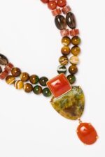 COLLIER DOUBLE RANG CORNALINE