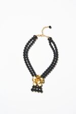 COLLIER DOUBLE RANGS MAGNOLIA NOIR