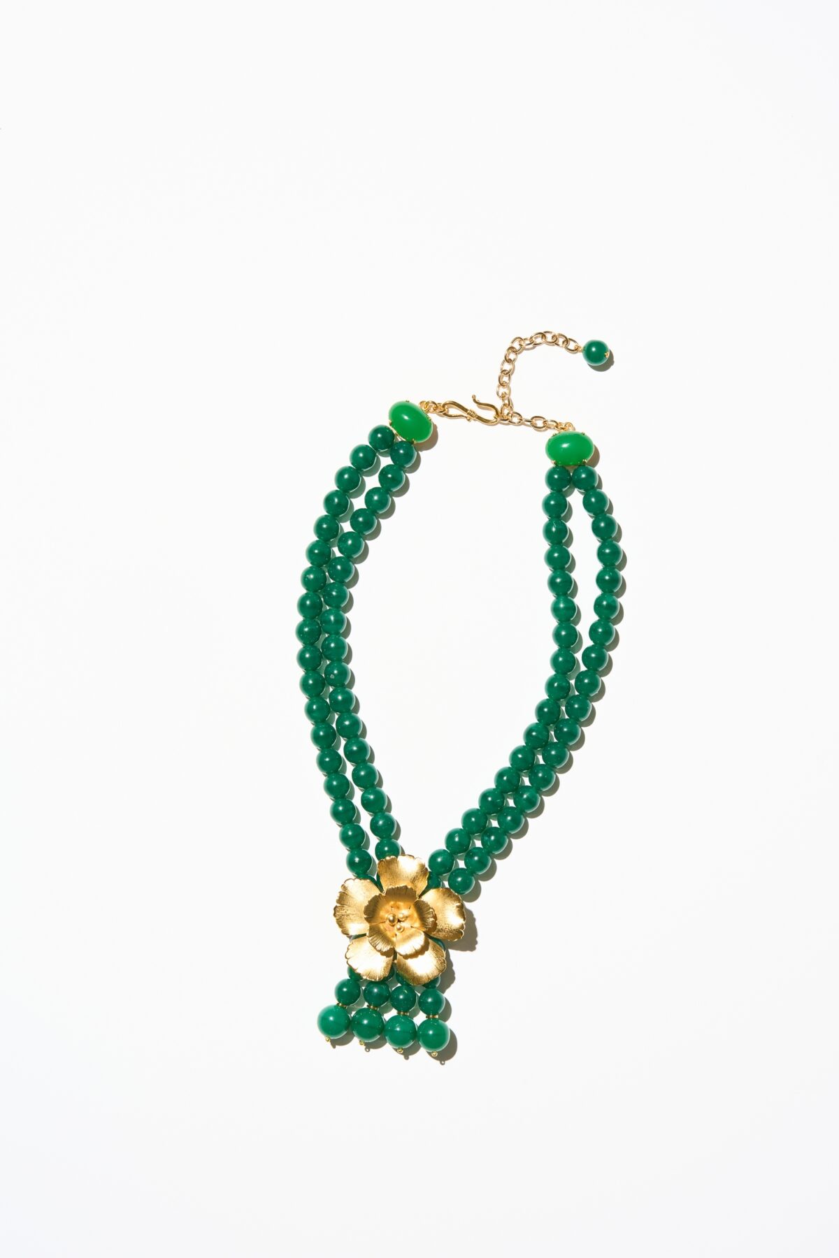 COLLIER DOUBLE RANGS MAGNOLIA VERT