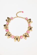 COLLIER FEUILLAGE ROSE