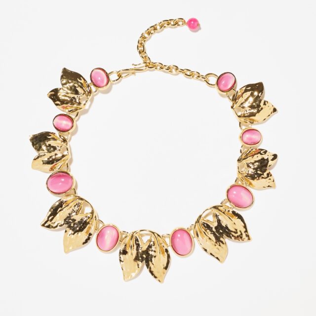 COLLIER FEUILLAGE ROSE