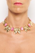 COLLIER FEUILLAGE ROSE