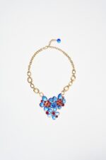 COLLIER FLEURS SOFIA BLEU