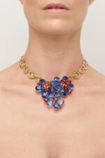 COLLIER FLEURS SOFIA BLEU
