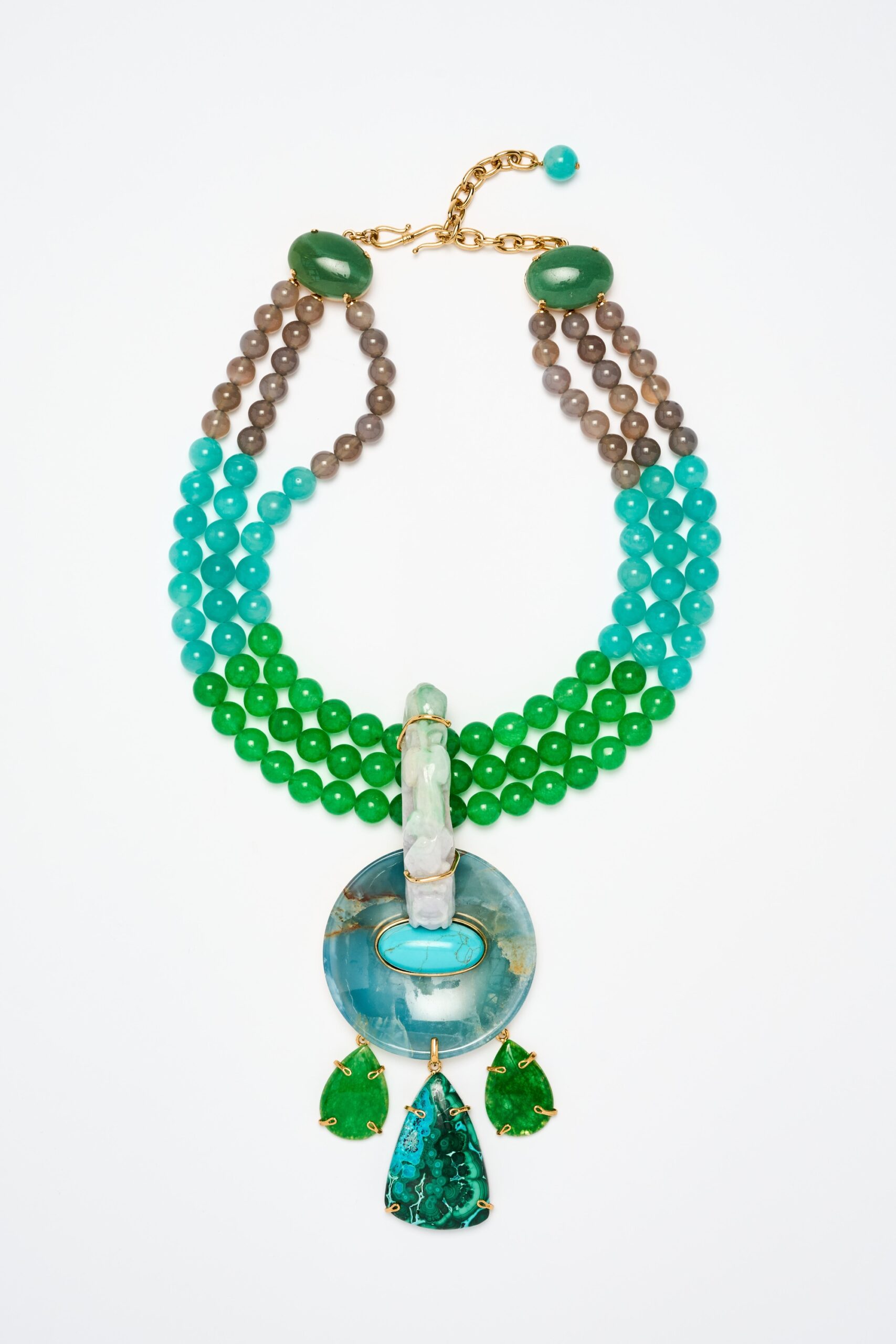 PU2-876-.-1 COLLIER JADE CHRYSOLITE .