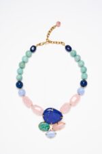 COLLIER LAPIS CALCEDOINE .