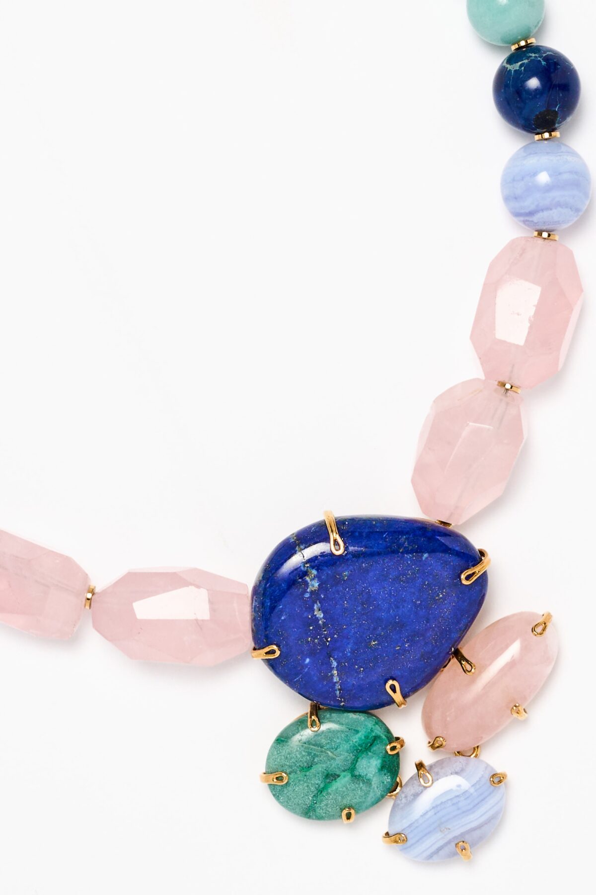 COLLIER LAPIS CALCEDOINE .