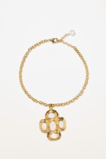 COLLIER MEDAILLON NEW GEMS BLANC