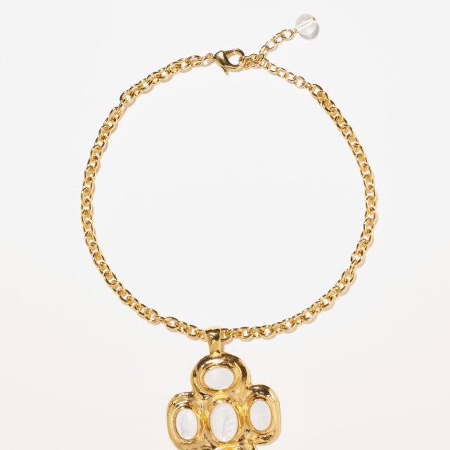 COLLIER MEDAILLON NEW GEMS BLANC