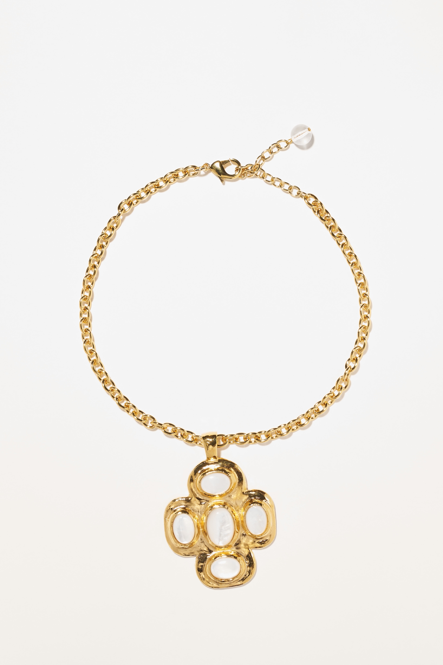 GEMS29-BLANC-1 COLLIER MEDAILLON NEW GEMS BLANC