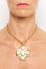 COLLIER MEDAILLON NEW GEMS BLANC