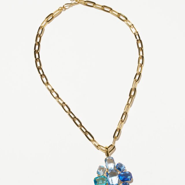 COLLIER MOTIF CHAINE BLEU
