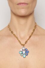 COLLIER MOTIF CHAINE BLEU