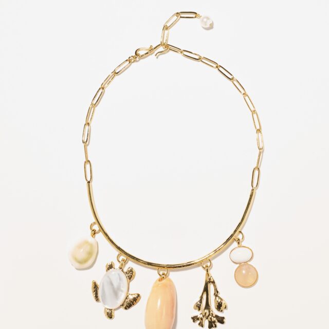 COLLIER PENDENTIFS CORFU BLANC