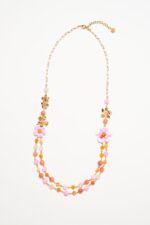 COLLIER PERLES & FLEURS ISCHIA PINK