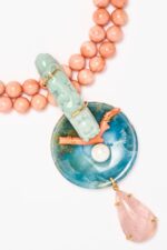 COLLIER QUARTZ ROSE CORAIL .