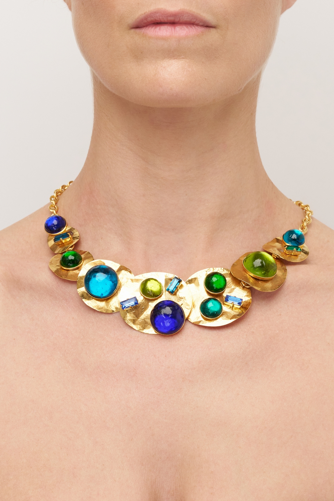 ETN21-BLEU-1 COLLIER ROND ETNA BLEU