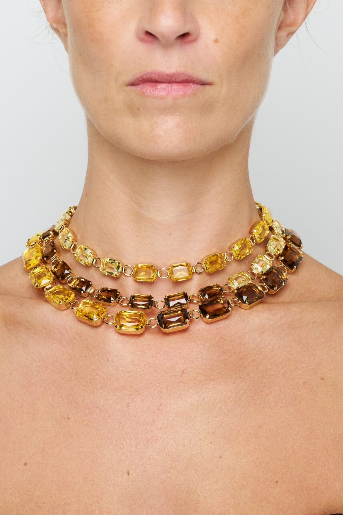 COLLIER TRIPLE RANGS ROSE