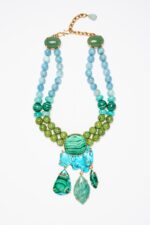 COLLIER TURQUOISE MALACHITE .