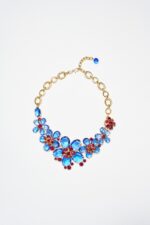 GRAND COLLIER FLEURS SOFIA BLEU
