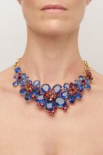 GRAND COLLIER FLEURS SOFIA BLEU
