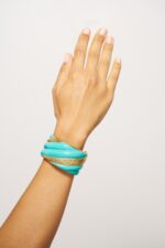 GRANDE MANCHETTE COULEUR TWIST TURQ