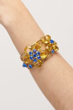 MANCHETTE FLEURS SOFIA JAUNE