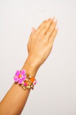 MANCHETTE GM FLEURS ISCHIA PINK