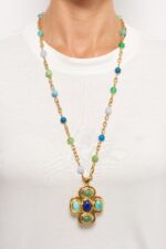 SAUTOIR NEW GEMS BLEU/VERT