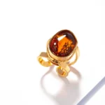 bague fait main orange vitrail 