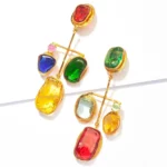 grandes boucles d'oreilles clips vitrail 