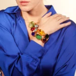 manchette bijoux fantaisie vitrail portée