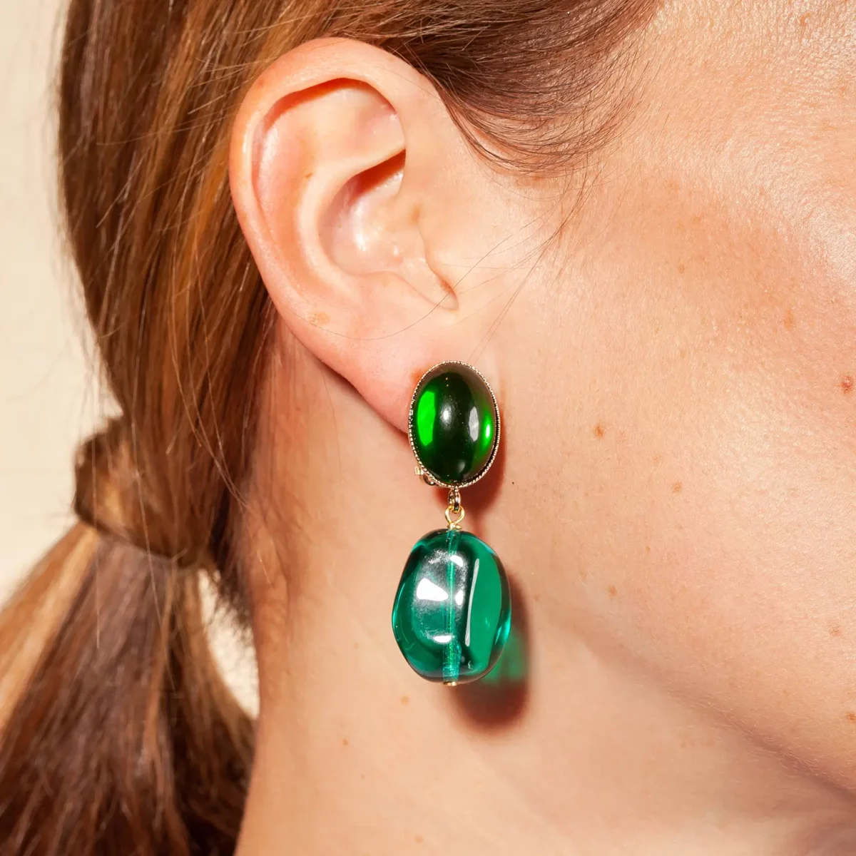 boucles lolly portées vert