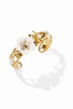 MANCHETTE PM FLEURS ISCHIA BLANC